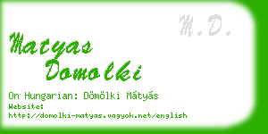 matyas domolki business card
