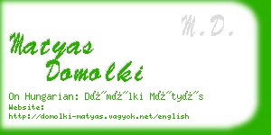 matyas domolki business card